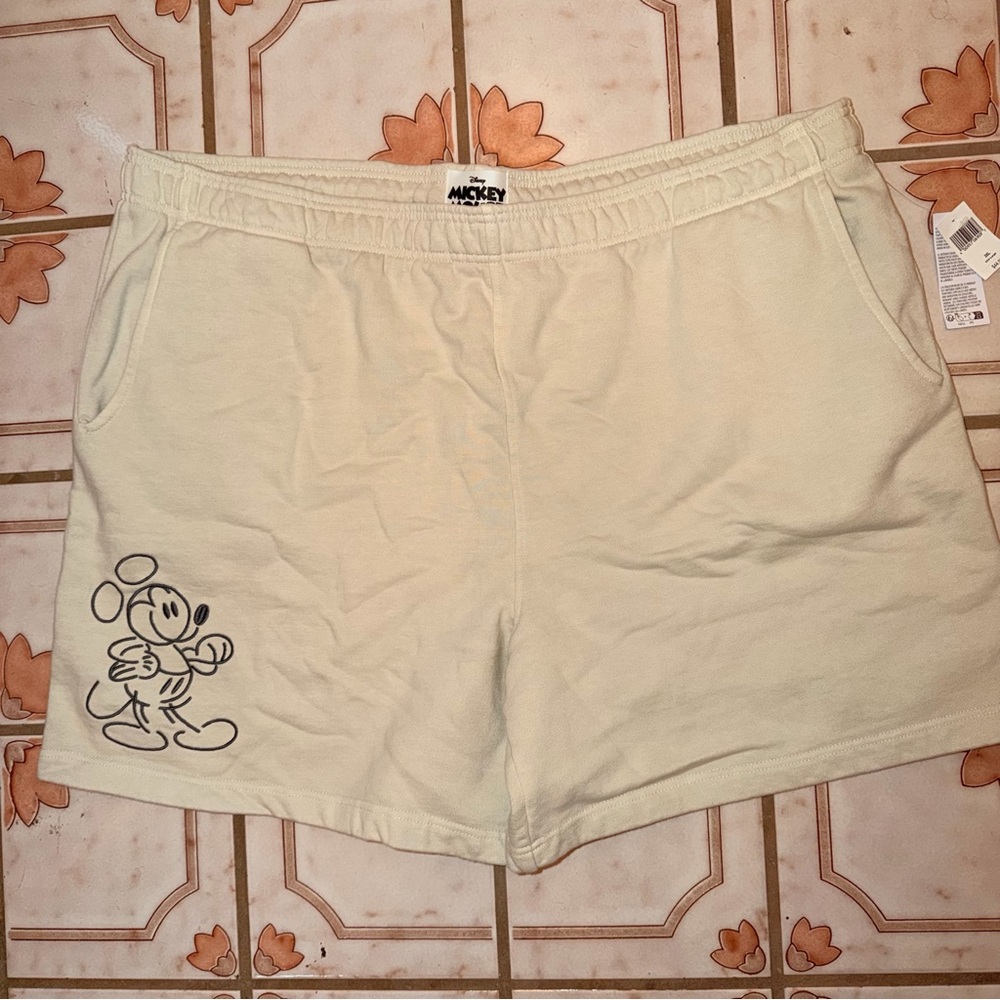 Disney Mickey Mouse Cream Women’s‎ Sweat Shorts